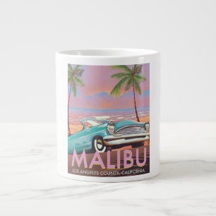 Malibu, Los Angeles, California travel poster Large Coffee Mug