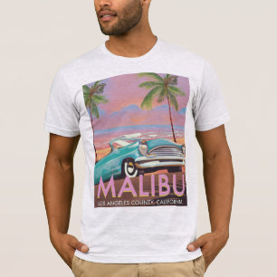 Malibu, Los Angeles, California travel poster T-Shirt