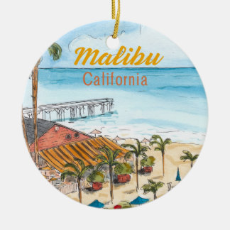 Malibu Los Angles California Ornament