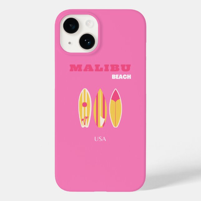Malibu, Malibu Beach, California, Preppy, Pink Case-Mate iPhone Case (Back)