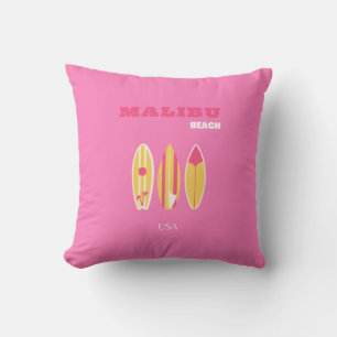 Malibu, Malibu Beach, California, Preppy, Pink Cushion