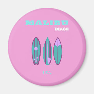 Malibu, Malibu Beach, California, Preppy, Pink Magnet