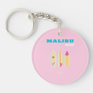 Malibu, Malibu Beach, Preppy, Preppy Girl, Pink Key Ring