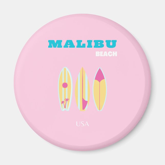 Malibu, Malibu Beach, Preppy, Preppy Girl, Pink Magnet (Front)