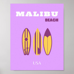 Malibu, Malibu Beach, Preppy, Preppy Girl, Purple Poster