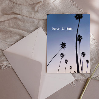 Malibu Palm Trees • Save the Date • Boho Blue Postcard