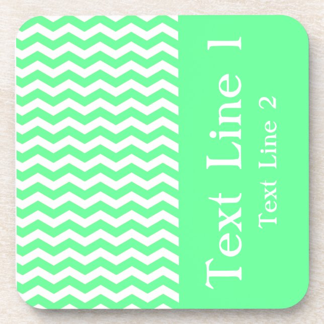 Malibu Seafoam Wave Chevron customisable Coaster (Front)