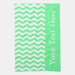Malibu Seafoam Wave Chevron customisable Tea Towel