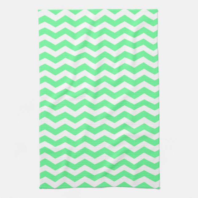 Malibu Seafoam Wave Chevron Tea Towel (Vertical)