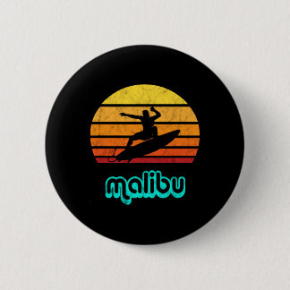 Malibu Souvenir Retro Surfing Vintage California T 6 Cm Round Badge