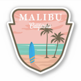 Malibu Sticker California Beach Malibu Welcome Bag