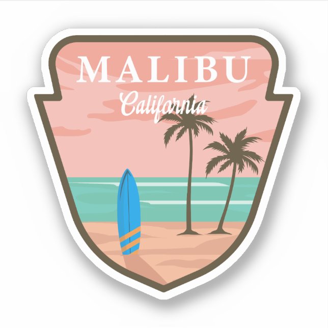 Malibu Sticker California Beach Malibu Welcome Bag (Front)