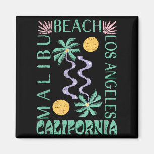 Malibu Summer California Beach Retro Abstract Art Magnet