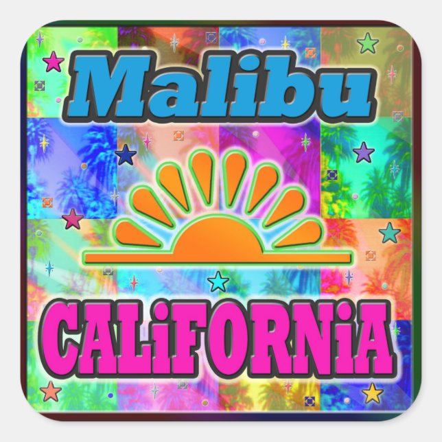 Malibu Sun & Palms Sticker (Front)
