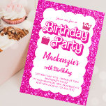 Malibu Themed Pink Doll Birthday Invitation<br><div class="desc">Malibu Themed Pink Doll Birthday Invitation</div>