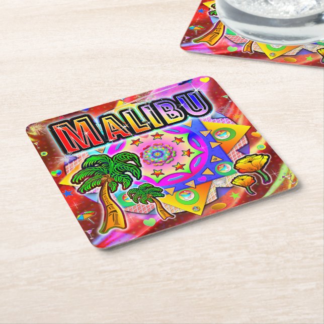 Malibu Tropical Friends Coaster (Angled)