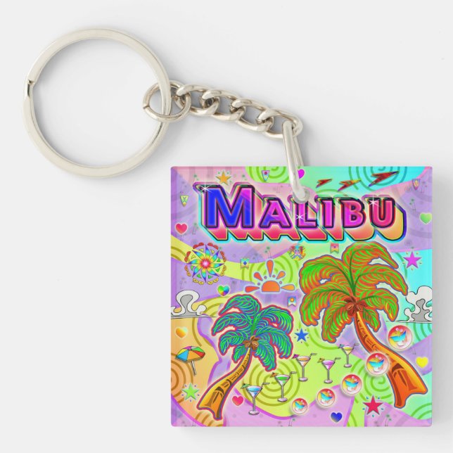 Malibu Vacation Target Keychain (Front)