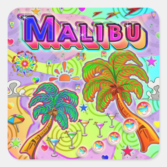 Malibu Vacation Target Sticker (Front)