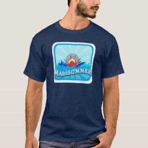 Malibummer Funny Malibu Tourist Shark Cartoon T-Shirt