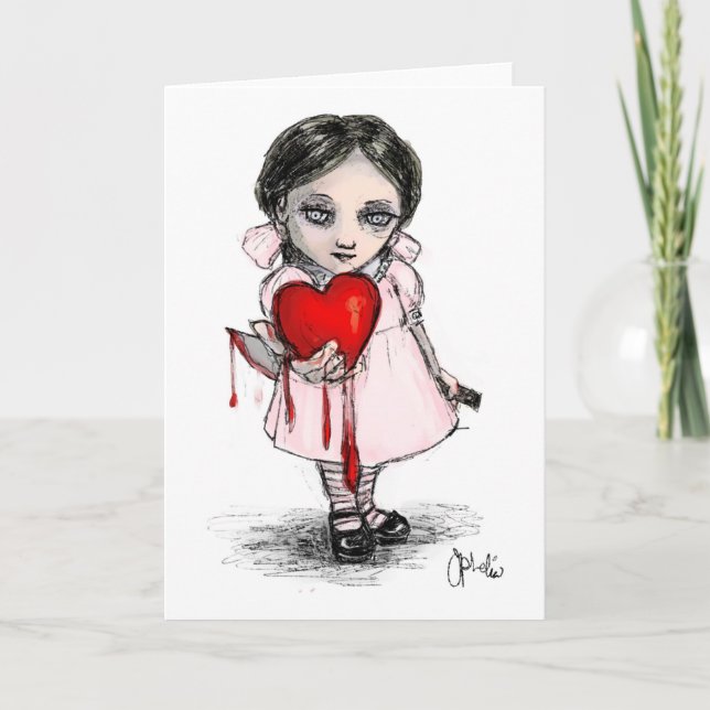 Malicious Valentine Girl Holiday Card (Front)