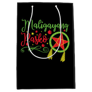 Maligayang Pasko Christmas Filipino Philippines Medium Gift Bag