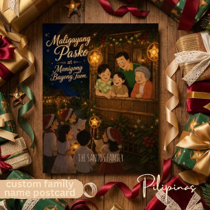 Maligayang Pasko Filipino Caroling Traditions Holiday Postcard
