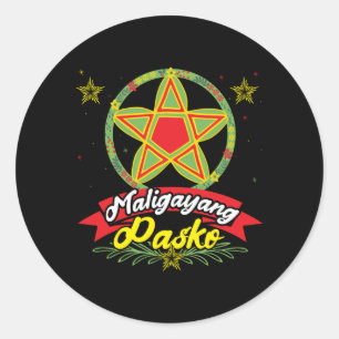 Maligayang Pasko Filipino Christmas Philippines Classic Round Sticker