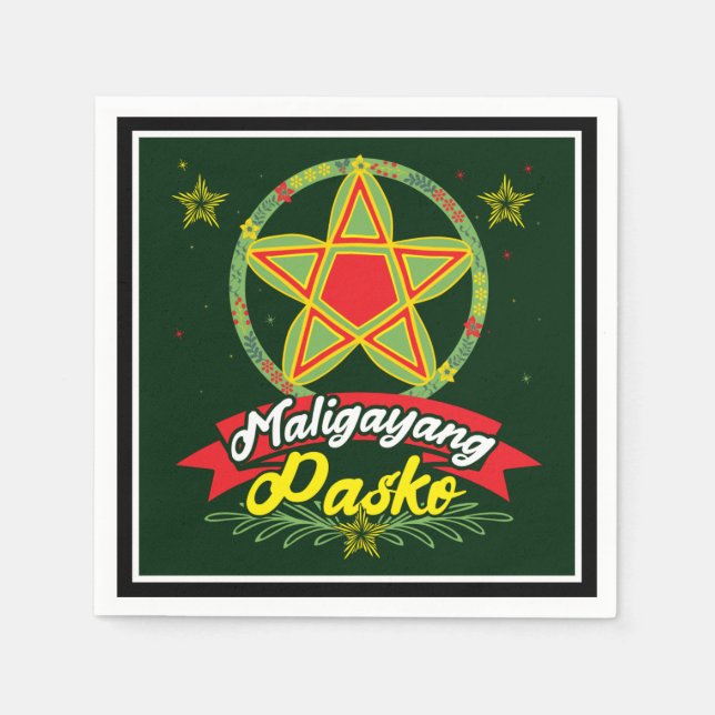 Maligayang Pasko Filipino Christmas Philippines Napkin (Front)