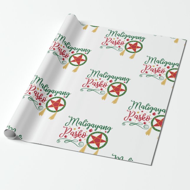 Maligayang Pasko Filipino Christmas Philippines Wrapping Paper (Unrolled)