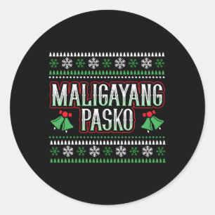Maligayang Pasko Philipes Merry Classic Round Sticker