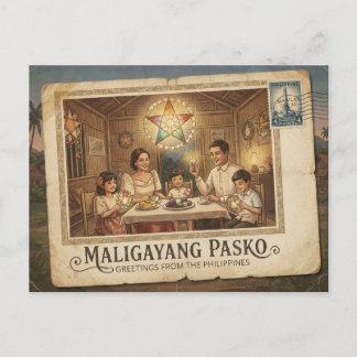 Maligayang Pasko Vintage Postcard