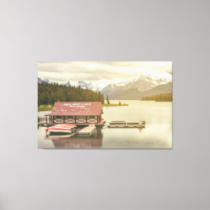 Maligne Lake Boat House Canvas Print
