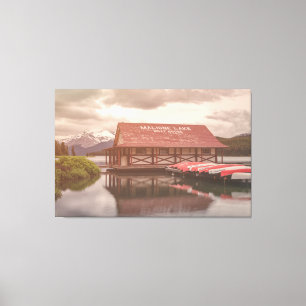 Maligne Lake Boathouse Canvas Print