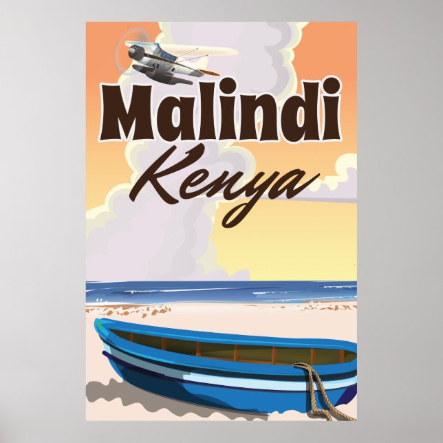 Malindi kenya Vintage vacation Poster (Front)