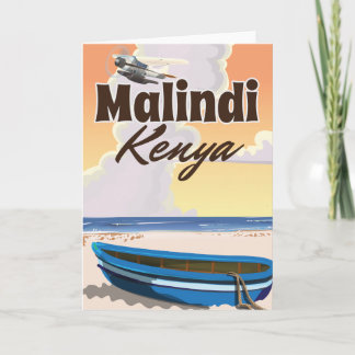 Malindi kenya Vintage vacation Poster Holiday Card