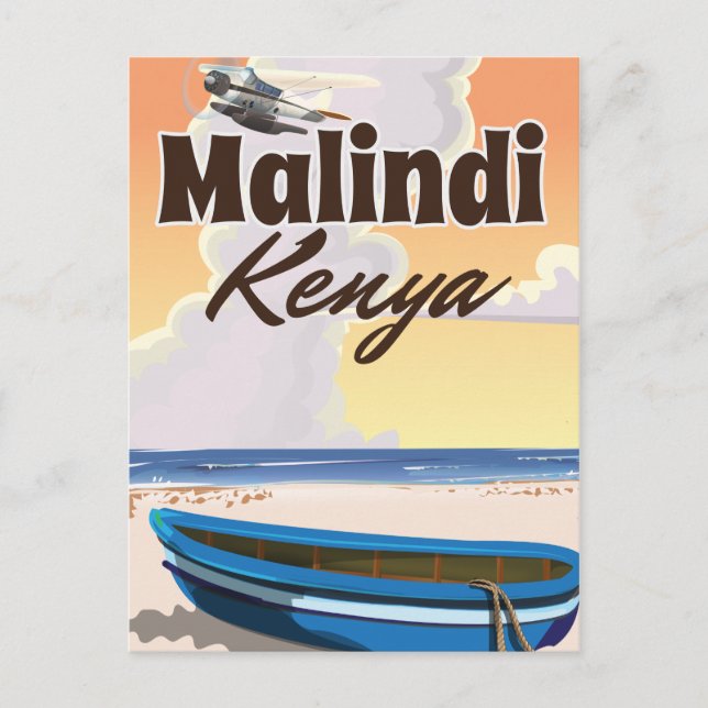 Malindi kenya Vintage vacation Poster Postcard (Front)