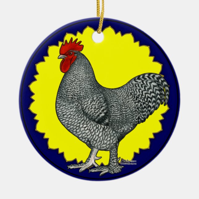 Maline Rooster Ceramic Tree Decoration (Front)