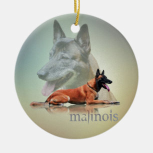 Malinois - Belgian shepherd -Mechelaar -Maligator Ceramic Tree Decoration