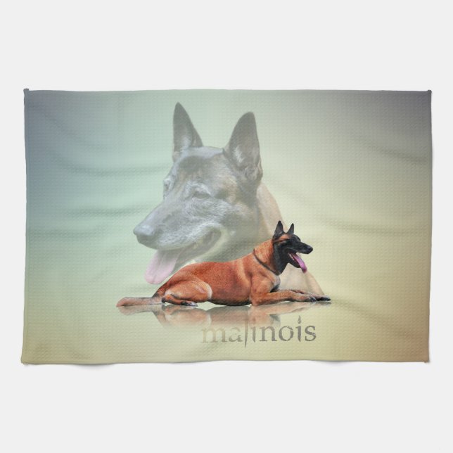 Malinois - Belgian shepherd -Mechelaar -Maligator Tea Towel (Horizontal)