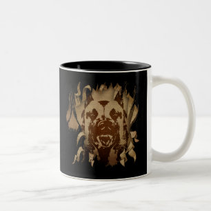 Malinois - Belgian shepherd -Mechelaar on denim Two-Tone Coffee Mug