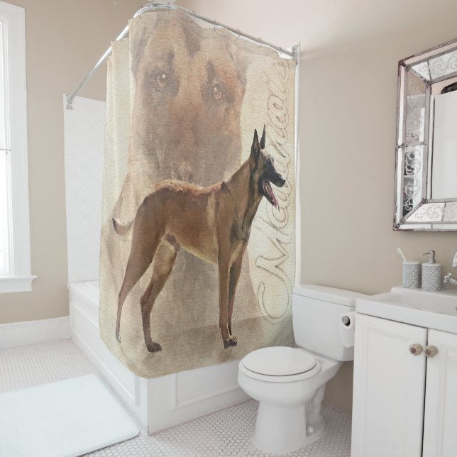 Malinois  - Belgian shepherd - Mechelaar Shower Curtain (In Situ)