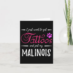 Malinois Dog Lover Tattoo Funny Dog Mum Gift Idea  Card