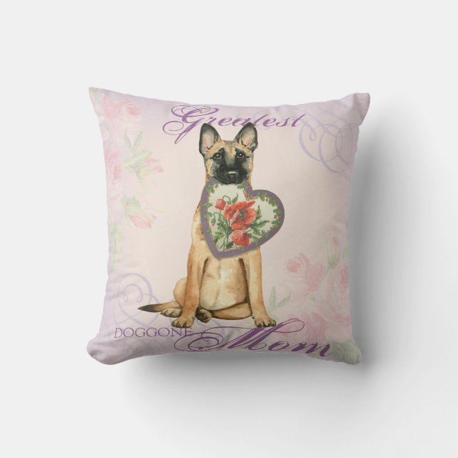 Malinois Heart Mum Cushion (Front)
