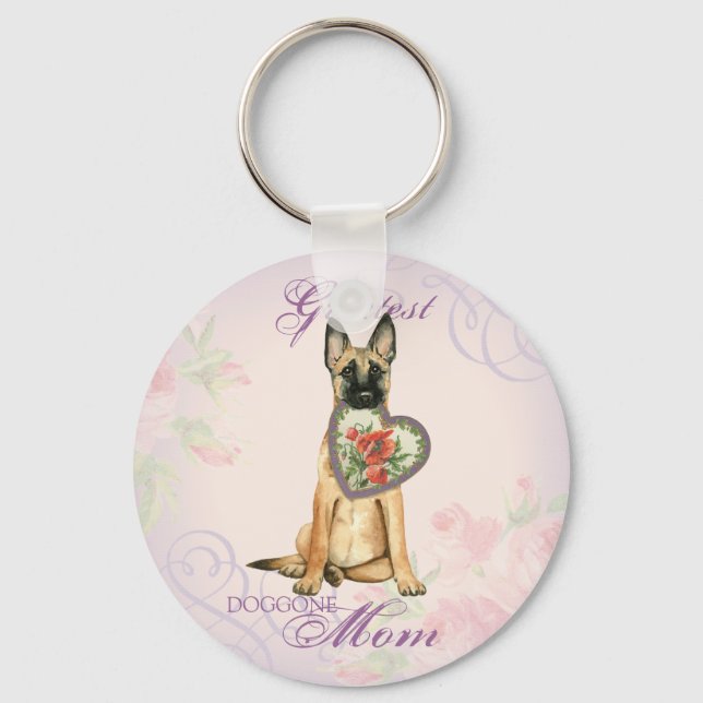 Malinois Heart Mum Key Ring (Front)