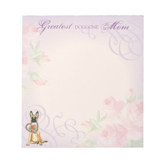 Malinois Heart Mum Notepad (Front)