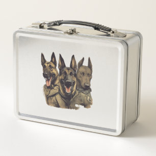Malinois K-9 patrol dogs   Metal Lunch Box