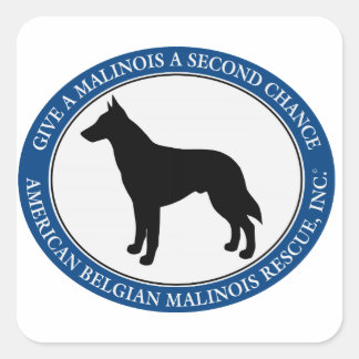 Malinois Rescue Logo, Square Sticker