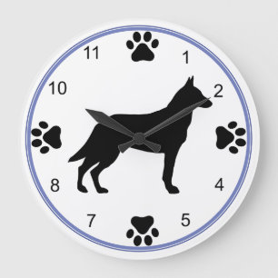 Malinois Silhouette Large Clock