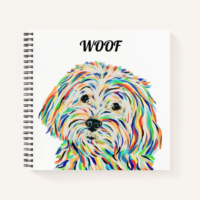 Malitpoo Dog Square Notebook (Front)