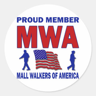 MALL WALKERS OF AMERICA CLASSIC ROUND STICKER